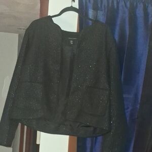 Adrienne Vittadini Black Textured Blazer